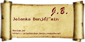 Jelenka Benjámin névjegykártya